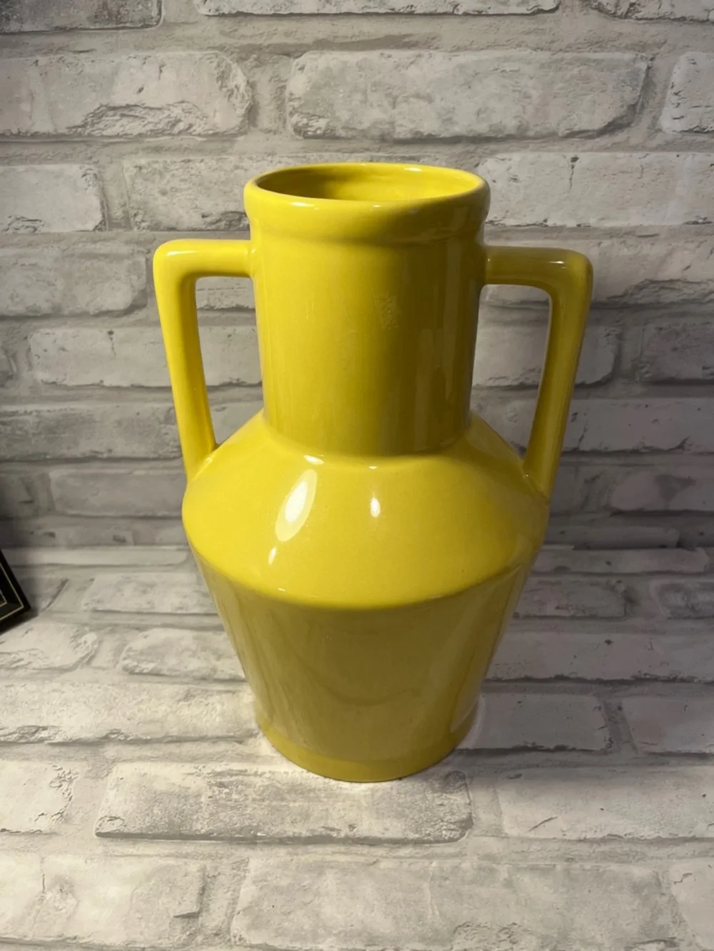Sporvil Bright Yellow Ceramic Double-Handled Vase - Home Accents Portugal urn